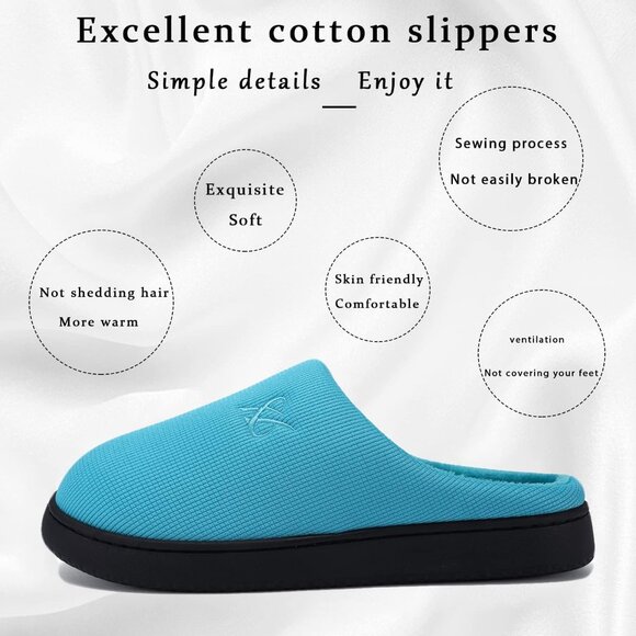 Memory Foam Slippers with Waffle Fabric for Breathable Comfort - Size 7-8W/5-6M - Picture 4 of 7